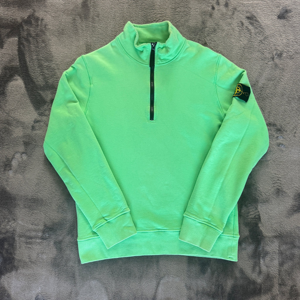 Authentic Stone Island Green 3/4 Zip Sweater – Medium