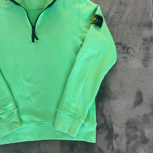 Authentic Stone Island Green 3/4 Zip Sweater – Medium