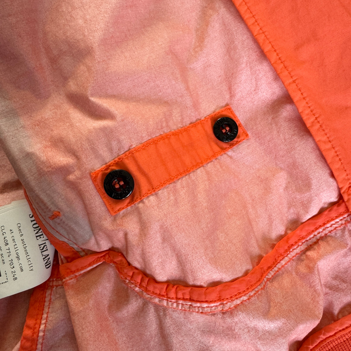 Stone Island Naslan Light Watro Hooded Jacket – Medium - Coral