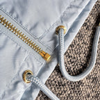 Fila lightweight hooded jacket light sky blue embroidered chest logo gold-tone zip hardware