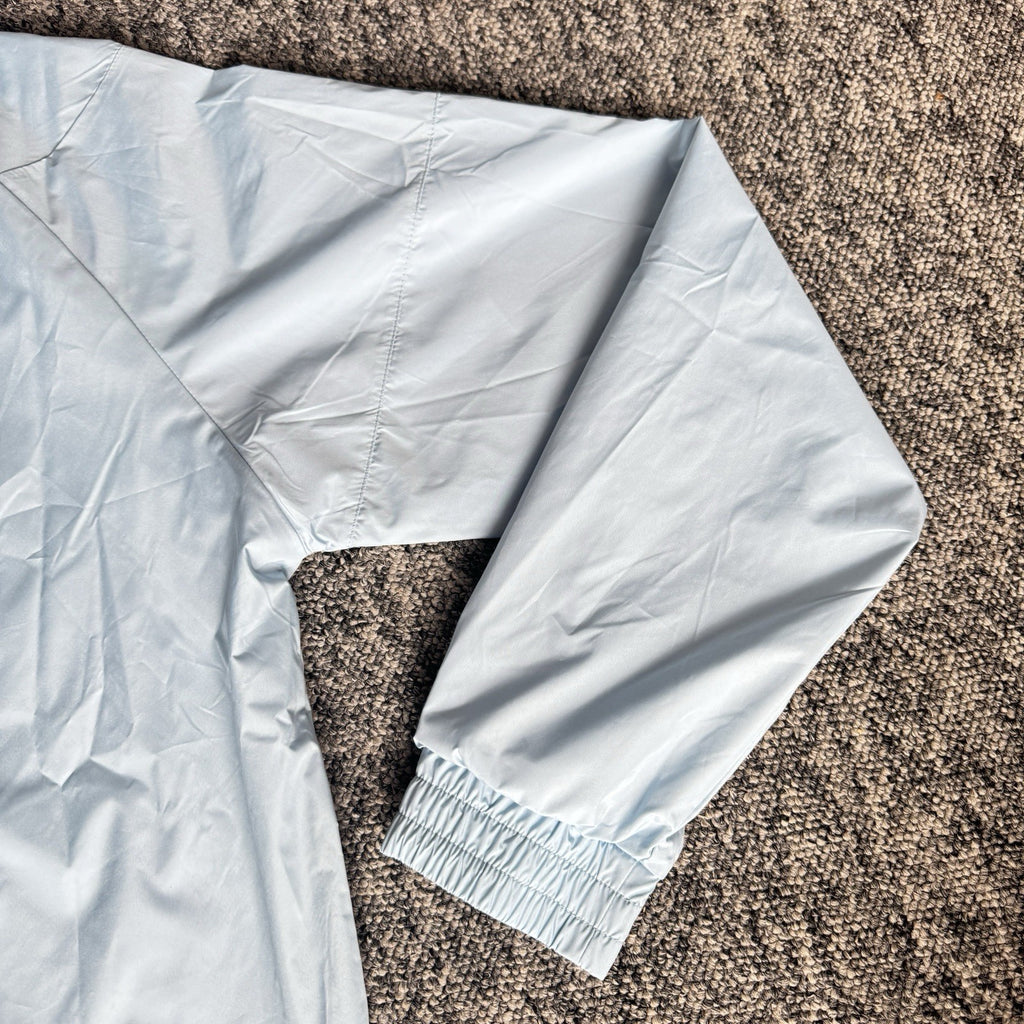 Fila lightweight hooded jacket light sky blue embroidered chest logo gold-tone zip hardware