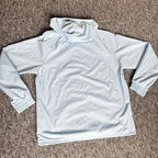 Fila lightweight hooded jacket light sky blue embroidered chest logo gold-tone zip hardware